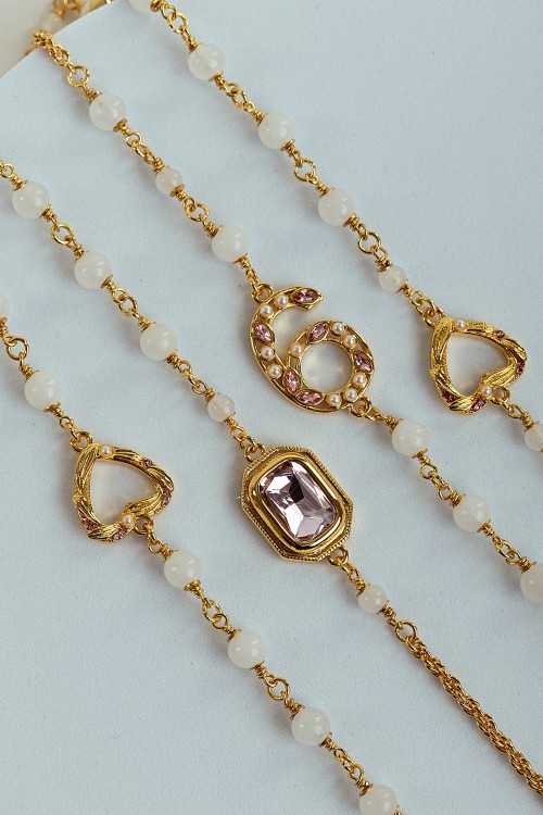 Sixdo Black & White Pearl Gem Necklace
